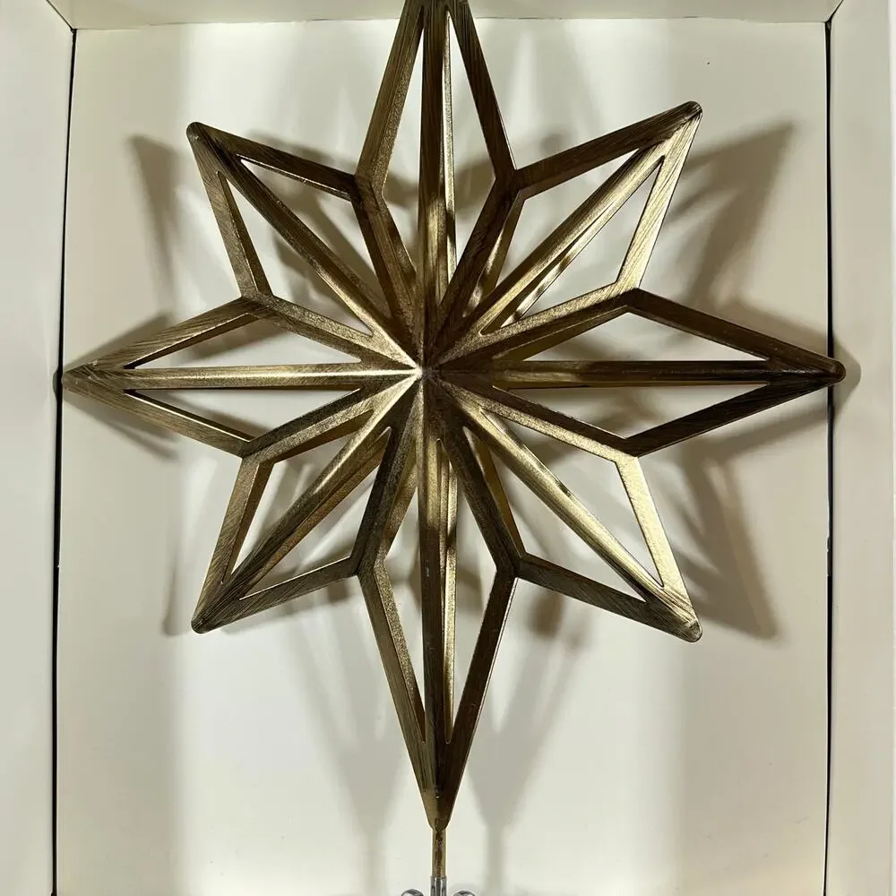 Hearth & Hand Magnolia Antique Brass Finish Star Christmas Tree Topper 13”